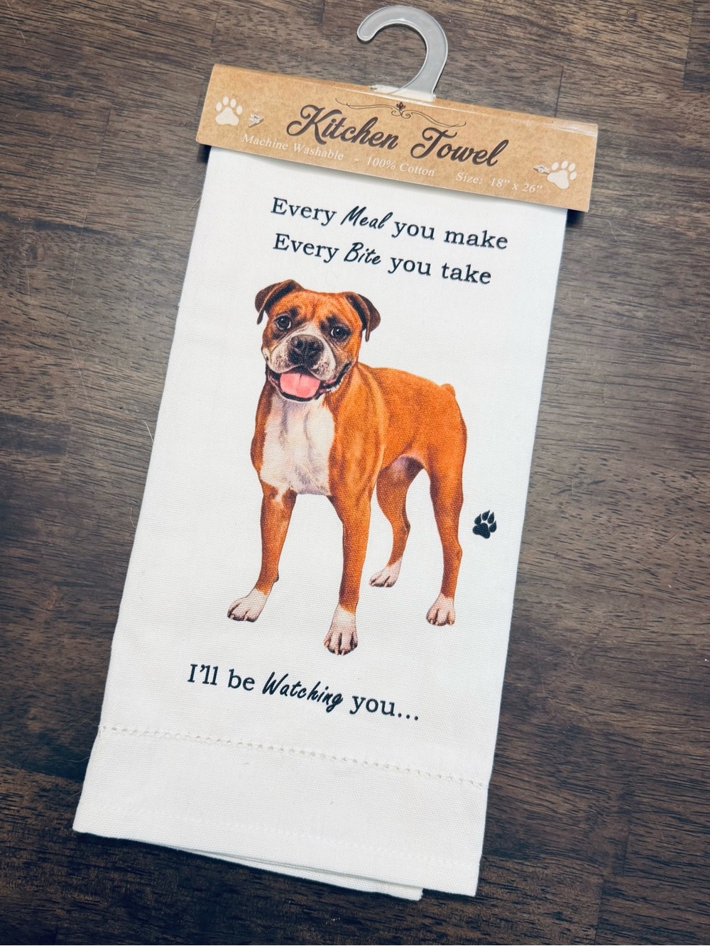 Boxer Dog Graphic Kitchen Dish Towel Tea Towel